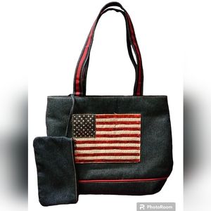 Charter Club Classics American Flag Denim Handbag